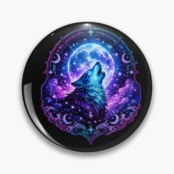 Item preview, Mystical Wolf Howling at Cosmic Moon designed and sold by LunarStillCo.