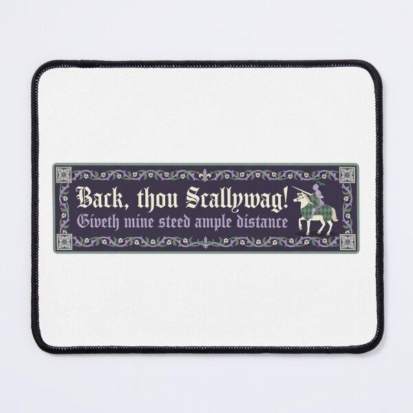 Item preview, SCALLYWAG - Medieval Bumper - Renaissance Funny Bumper Knight Steed designed and sold by liora1pastel.