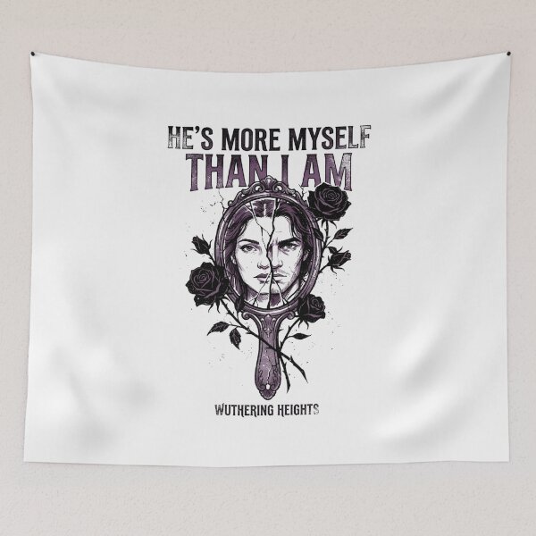 Item preview, Wuthering Heights Quote He's More Myself Than I Am Dark Mirror designed and sold by Fenay Designs.