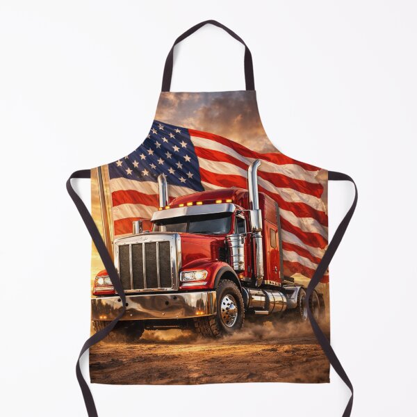 Item preview, American Flag Semi Truck – Patriotic Big Rig 3/4 Front View designed and sold by Creative Design Studio.