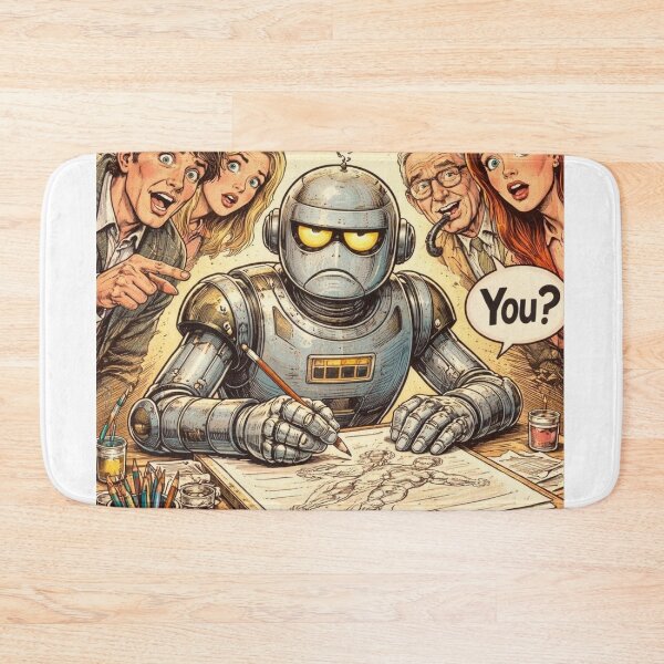 Item preview, Wait, YOU? Human Surprise at Robot AI Art - Vintage Graphic Tee designed and sold by leonardopintos.