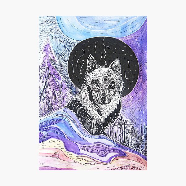 Item preview, Wolf in the purple night designed and sold by Krešimira Gojanović.