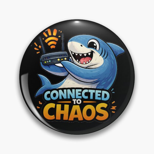 Item preview, Connected To Chaos Funny Shark WiFi Meme designed and sold by the-dovlat.