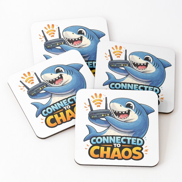 Item preview, Connected To Chaos Funny Shark WiFi Meme designed and sold by the-dovlat.