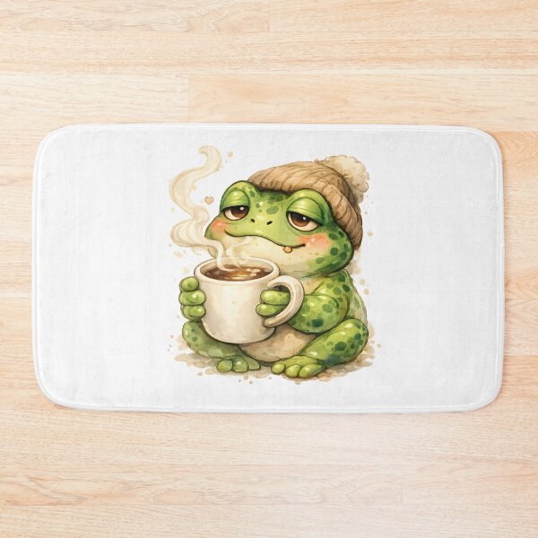 Item preview, Frog Vibes Coffee Frog Watercolor Soft Gift Idea for Funny Fans designed and sold by Divakar Fashion.