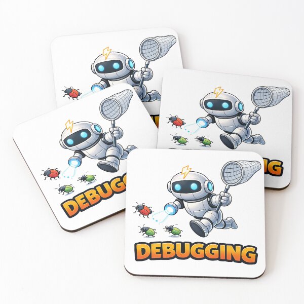 Item preview, Debugging Robot Funny Programmer Bug Hunter designed and sold by the-dovlat.