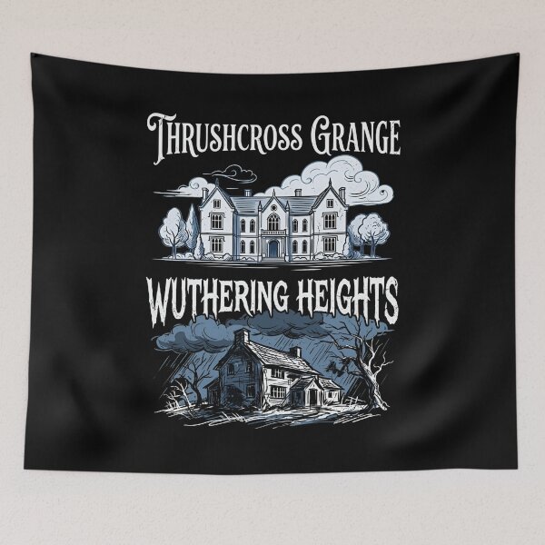 Aperçu de l'œuvre Thrushcross Grange et Wuthering Heights Domaines de littérature classique créée et vendue par Fenay Designs.