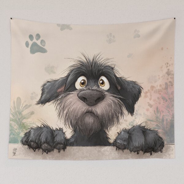 Item preview, Korthals Griffon Peeking over Wall 01 designed and sold by Elisabeth Lucas.