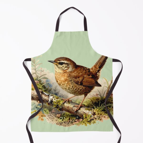 Item preview, Eurasian Wren on Mossy Branch – Vintage Natural History Bird Illustration designed and sold by AnimalAirtistry.