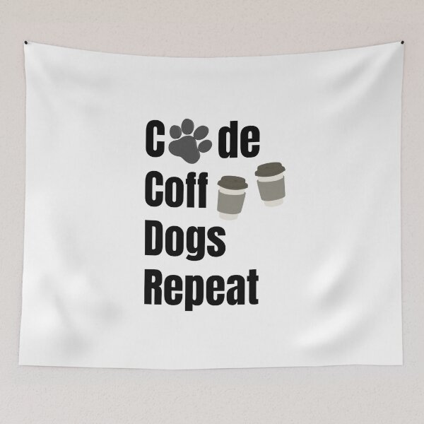 Item preview, Code Coffee Dogs Repeat - Funny Programmer and Dog Lover Design designed and sold by SihameArtify.