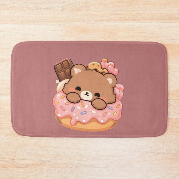 Item preview, Adorable Kawaii Bear in Strawberry Donut designed and sold by Trendora90.