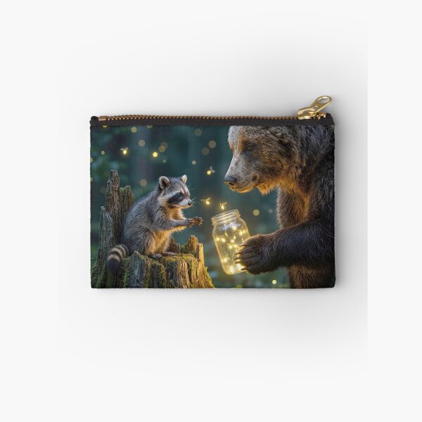 Item preview, Bear Giving Fireflies in a Jar to a Raccoon designed and sold by Maria Dryfhout.