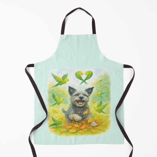 Item preview, Realistic painting of a happy dog ​​playing among autumn leaves designed and sold by the artedivino.
