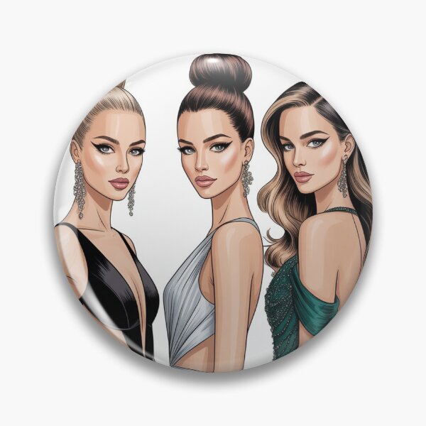 Item preview, Fashion illustration with three women designed and sold by BenCoStyle.