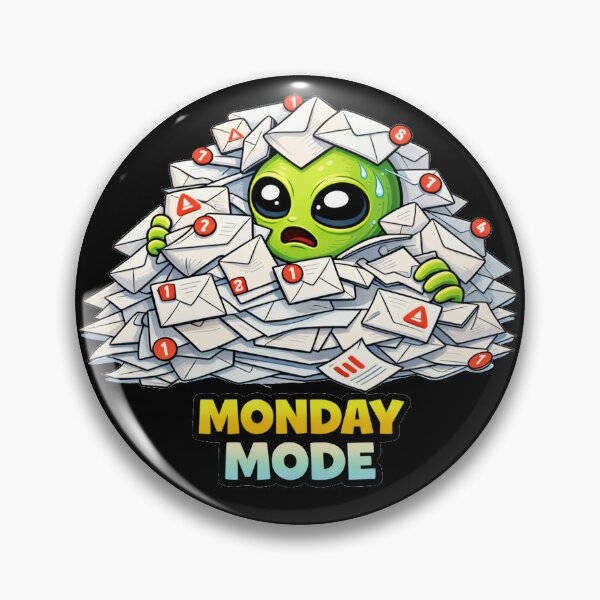 Item preview, Monday Mode Funny Alien Work Meme designed and sold by the-dovlat.