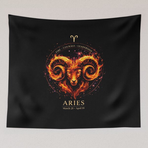 Item preview, Aries Fire Ram Zodiac Cosmic Design designed and sold by 97Ts.