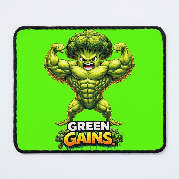 Item preview, Green Gains – Broccoli Bodybuilder Vegan Fitness Design designed and sold by Gym4Studio.