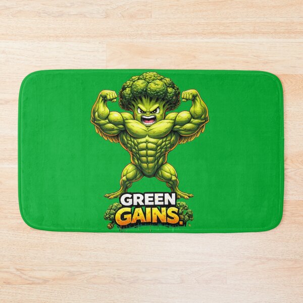 Item preview, Green Gains – Broccoli Bodybuilder Vegan Fitness Design designed and sold by Gym4Studio.