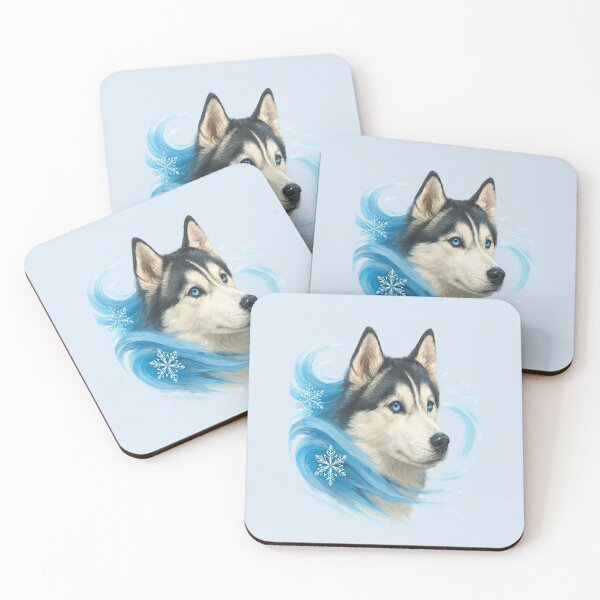 Item preview, Siberian dog in the cold wind, realistic style painting designed and sold by the artedivino.