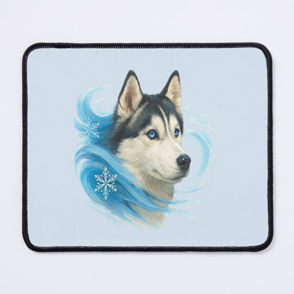 Item preview, Siberian dog in the cold wind, realistic style painting designed and sold by the artedivino.