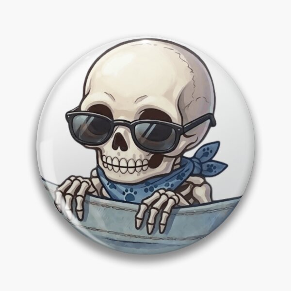 Item preview, Cool Skeleton in My Pocket - Chibi Aesthetic Vector Art designed and sold by Tw1nsAIArt.