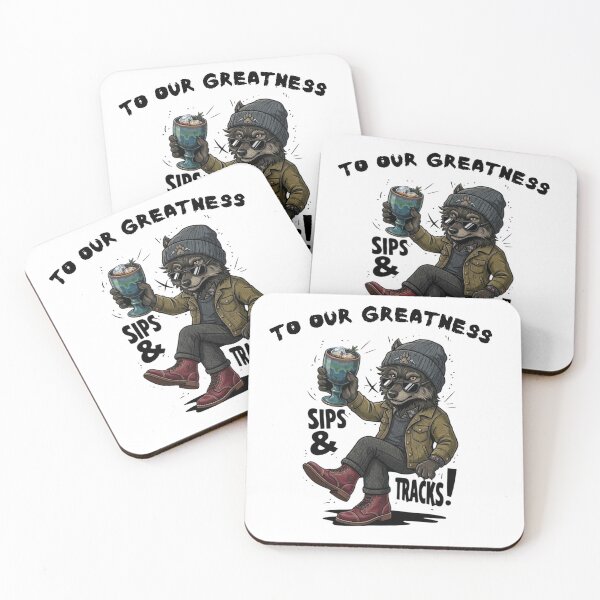 Item preview, Sips and Tracks Cool Wolf Cartoon designed and sold by ikaysCreative.