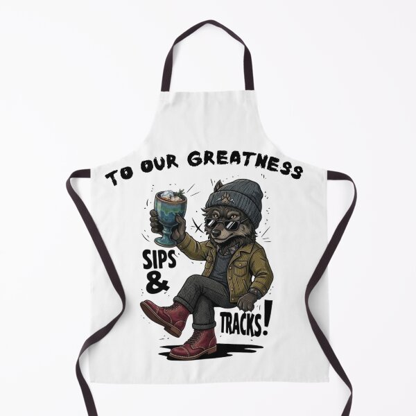 Item preview, Sips and Tracks Cool Wolf Cartoon designed and sold by ikaysCreative.
