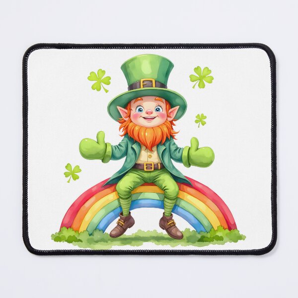Item preview, Cute Leprechaun Sitting on a Rainbow St Patricks Day designed and sold by Found Dream.