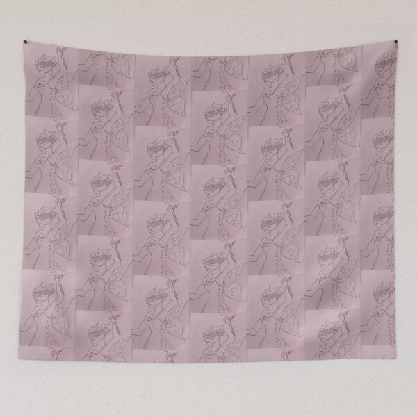 Item preview, Blind Love Fairy – Romantic Symbolic Pencil Drawing designed and sold by kerissfantasyart .