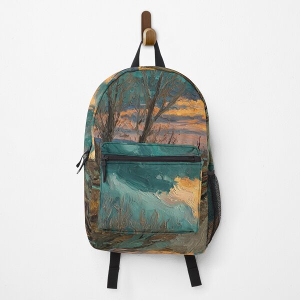 Item preview, Rustic Bridge Sunset Landscape Oil Painting Style designed and sold by LunaBloom07.