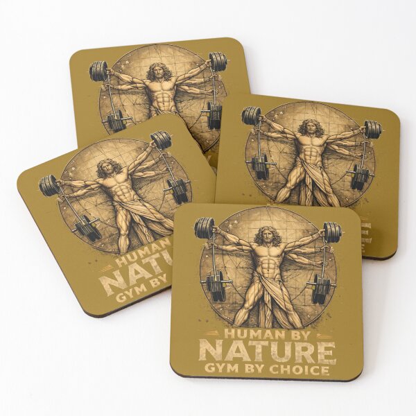 Item preview, Human by Nature Gym by Choice – Vitruvian Man Fitness Design designed and sold by Gym4Studio.