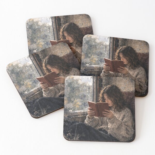 Item preview, The Girl on a Train Reading a Book – Aesthetic Vintage Watercolor Illustration designed and sold by art2print.