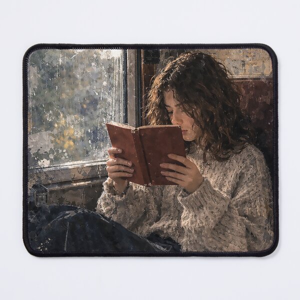 Item preview, The Girl on a Train Reading a Book – Aesthetic Vintage Watercolor Illustration designed and sold by art2print.