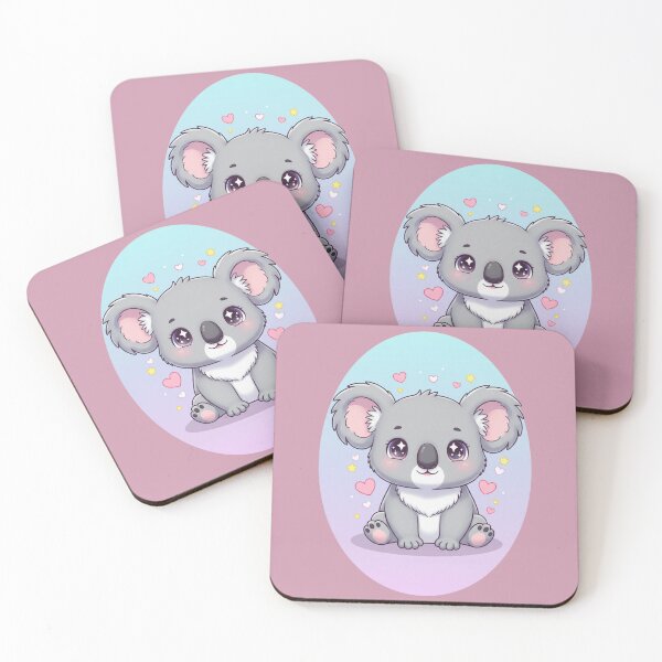 Item preview, Cute Kawaii Koala With Hearts and Stars Pastel Animal Illustration designed and sold by LavinyArt.