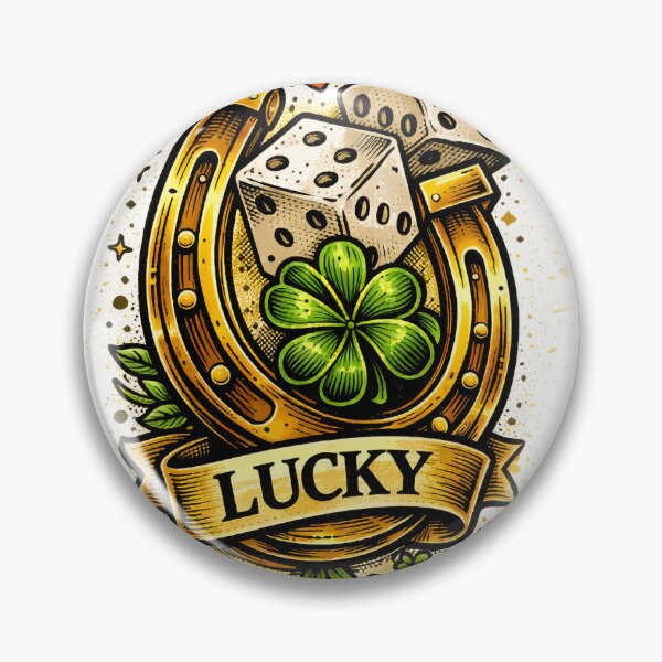 Item preview, Lucky Horseshoe with Four Leaf Clover and two dices – Irish Luck St Patrick’s Day Design designed and sold by Bure-NS.