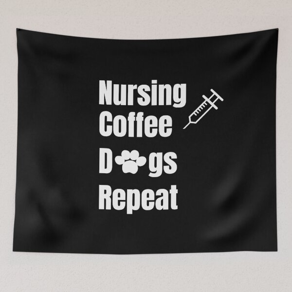 Item preview, Nursing Coffee Dogs Repeat - Funny Nurse & Dog Lover Life Design designed and sold by SihameArtify.