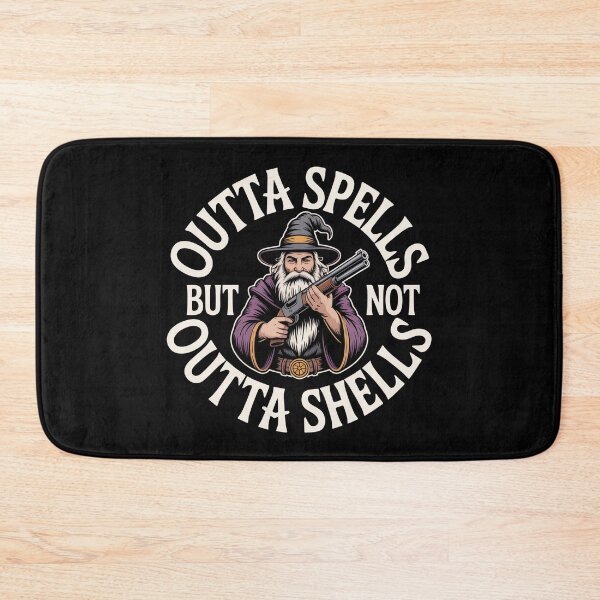 Item preview, Outta Spells But Not Outta Shells -  A perfect funny fantasy meme for RPG fans, gamers, and anyone who loves sarcastic wizard humor and geek culture. designed and sold by ZyziowskyArt.