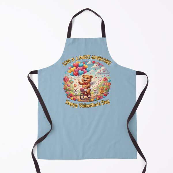 Item preview, Sweet Adventure Valentine - Teddy Bear on Bicycle with Heart Balloons designed and sold by Valeriia_Isaieva.