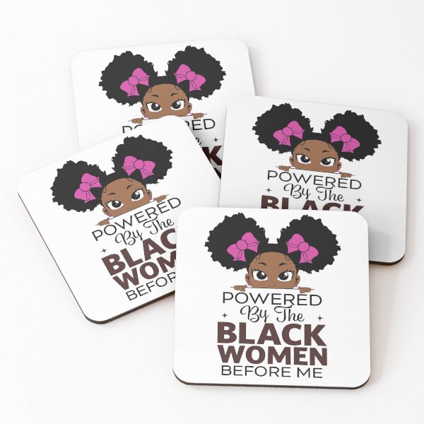 Item preview, Black Women Peeking Girl Afro Puff Pink Bows Melanin Queen Gift designed and sold by Maniutek.