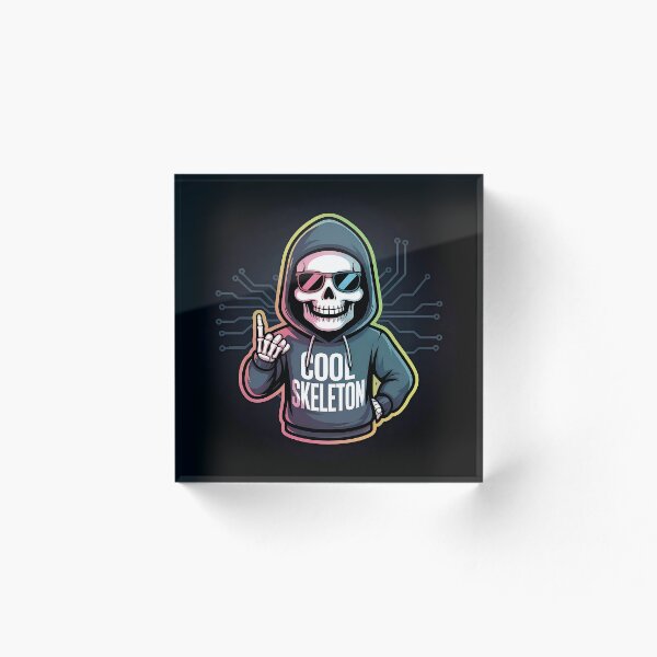 Item preview, Cool Skeleton Mascot in Hoodie - Modern Gaming Logo with Neon Glow designed and sold by Pro AguiZoul Art.