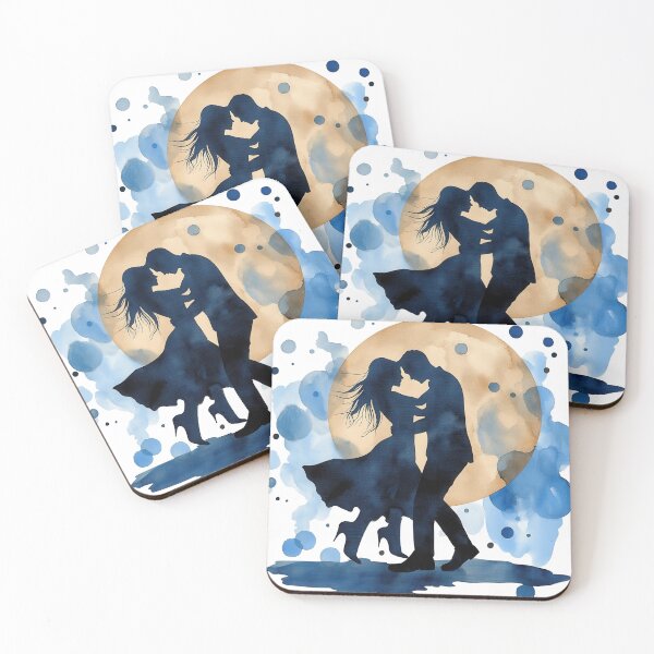 Item preview, Moonlight Couple | Romantic Love Silhouette designed and sold by ChenEngEng.