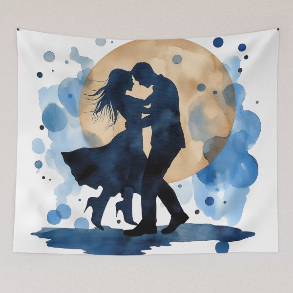 Item preview, Moonlight Couple | Romantic Love Silhouette designed and sold by ChenEngEng.