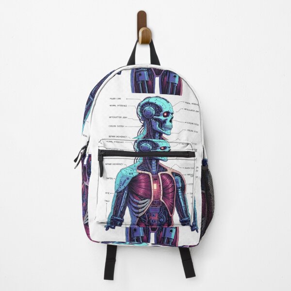 Item preview, Cyberpunk Cyborg Anatomy Diagram – Futuristic Robot Blueprint Poster designed and sold by ahfas86.