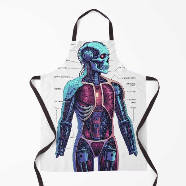 Item preview, Cyberpunk Cyborg Anatomy Diagram – Futuristic Robot Blueprint Poster designed and sold by ahfas86.