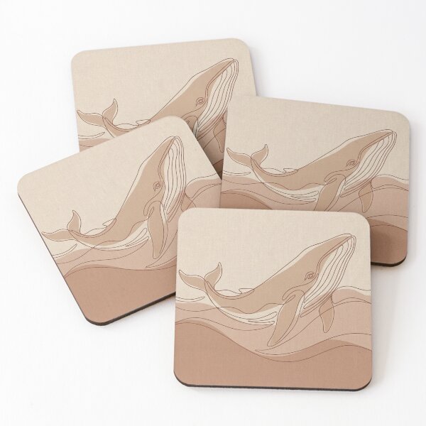 Item preview, Moby Dick Warm minimalistic Japandi Art  designed and sold by The Timeless Inkwell.