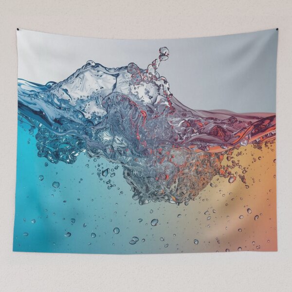 Item preview, Refreshing Blue Water Splash with Sunset Gradient designed and sold by AAMHdesigns.