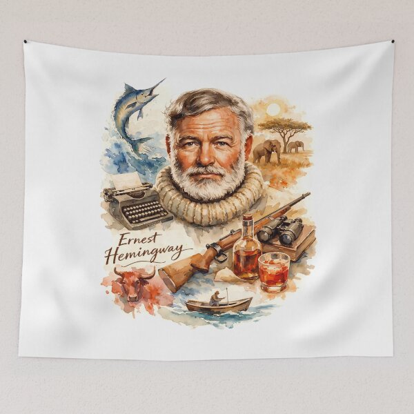 Item preview, Ernest Hemingway designed and sold by Sarcastic designs.