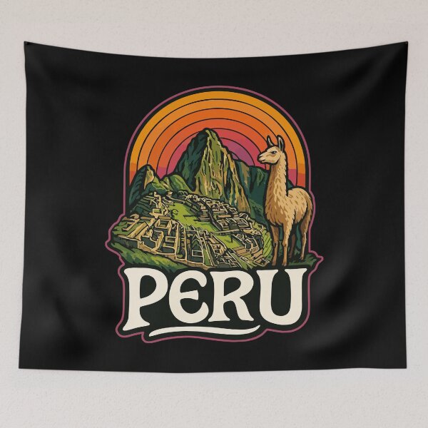 Item preview, Peru Machu Picchu Llama Trippy Art Travel designed and sold by TomFrontierArt.