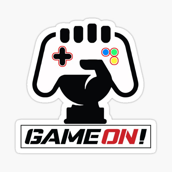 Item preview, Game On! White outline - Fist & Controller designed and sold by 108dragons.