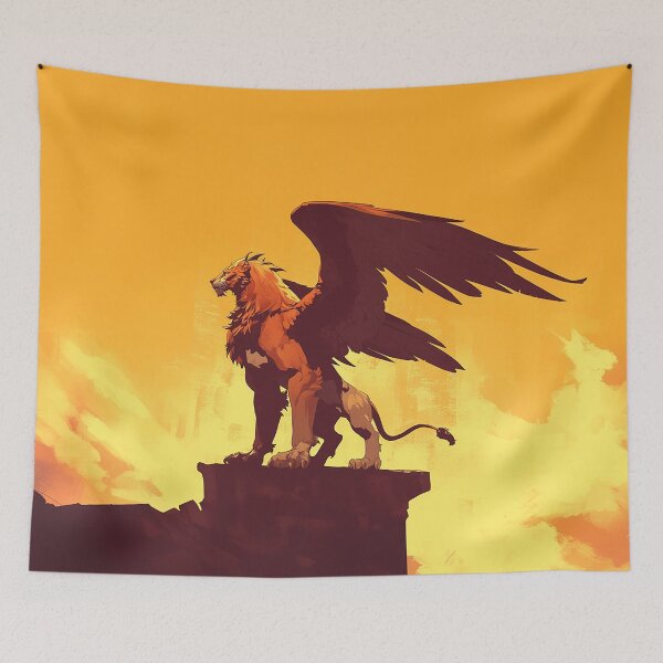 Item preview, Majestic Gryphon Guardian On Stone Cliff designed and sold by Christian Weiss.